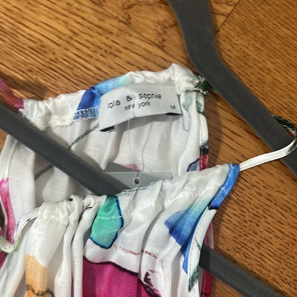 Lola & Sophie New York Floral Halter Mini Dress Size Medium - Picture 6 of 10